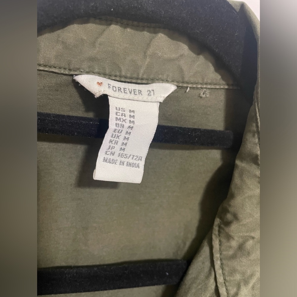 FOREVER 21 Army Green Solid Basic Jumpsuit - Picture 4 of 4